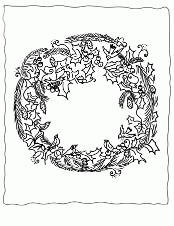 Related Pictures Christmas Coloring Page Christmas Wreath Coloring 