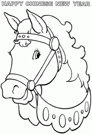 Wooden Horse Chinese New Year 2014 Colouring Sheets Free For 