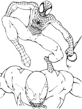 Beat Up Spiderman Venom Coloring Pages - Spiderman Cartoon 