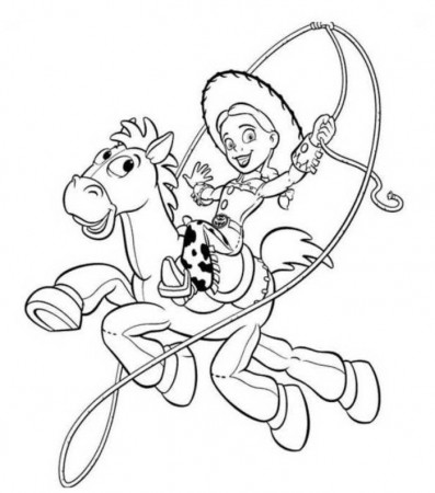 Print Jessie And Bullseye Lasso Toy Story 3 Coloring Pages or 