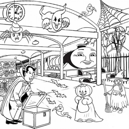 Download Kids Thomas The Train Halloween Coloring Pages Or Print 