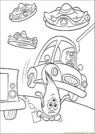 Coloring Pages Running From The Alien (Cartoons > Chicken Little 