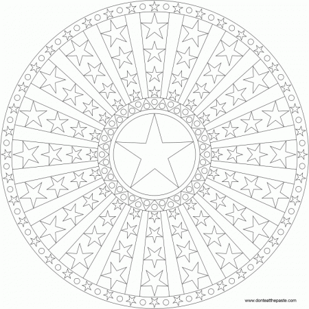 Don't Eat the Paste: Stars, dots and stripes mandala to color