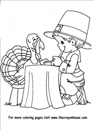 Thanksgiving pilgrim boy to color | Coloring pages