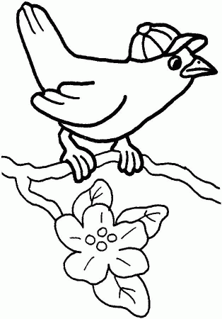 Cute Bird Coloring Page for Kids - Free Printable Picture