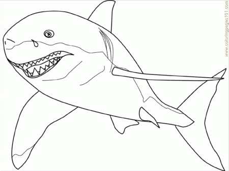 Coloring Pages Great White Shark (Fish > Shark) - free printable 