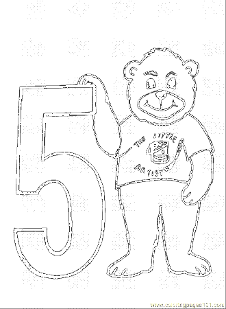 Coloring Pages Number 5 (Education > Numbers) - free printable 