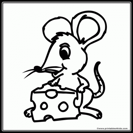 Mouse with Cheese coloring page : Printables for Kids – free word 