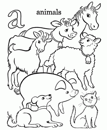 Learning Years: Letters & Objects Coloring Pages - Letter a