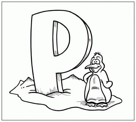 P Is For Penguin Coloring Pages - Kids Colouring Pages