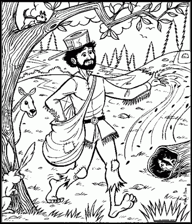 Johnny Appleseed - Hard coloring page