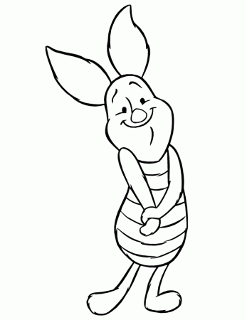 Piglet So Shy Coloring Page | HM Coloring Pages
