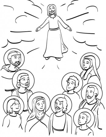 Communion Of Saints Coloring Page | Catholic Coloring Pages for Kids …