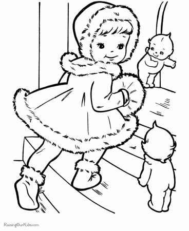 Kids Christmas coloring pages - Visiting!