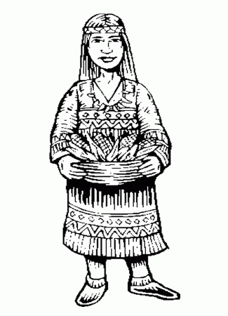 Native American Woman Coloring Sheet