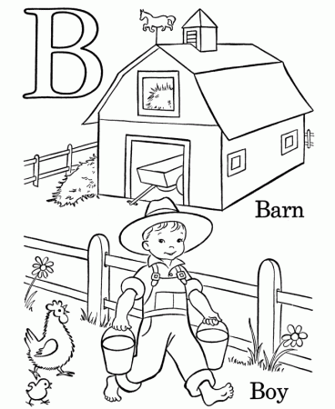 Farm Alphabet Coloring Pages | Farm ABC Activity sheets for Pre-K ...