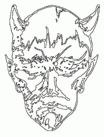 Halloween Coloring Pages: Horned Devil