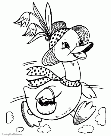 Duck Coloring Pages for Easter - 003