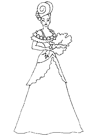 a pretty flower girl Colouring Pages