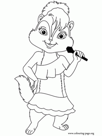 Alvin and the Chipmunks - Brittany singing coloring page