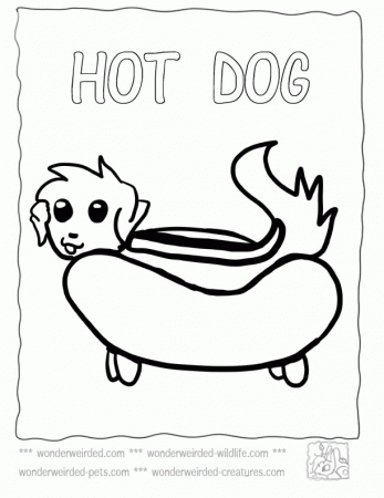 Food Coloring Pages Cartoon Hot Dog, Echo's Free Food Coloring 