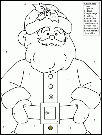 Color By Number Christmas Coloring Pages - Free Printable Coloring 