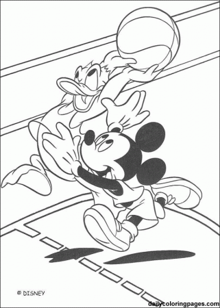 Mickey Mouse & Friends Basketball Coloring Pages