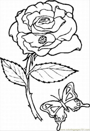 page coloring pages rose for kids flower