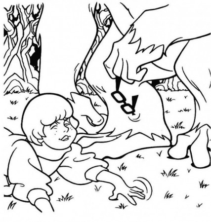 Shaggy and Velma Scared Coloring Page | Kids Coloring Page