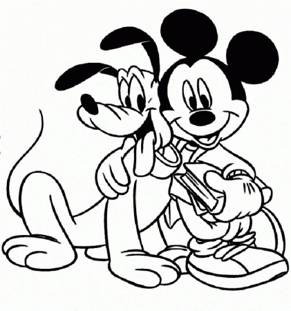 Download Mickey And His Best Pet Pluto The Dog Disney Coloring 