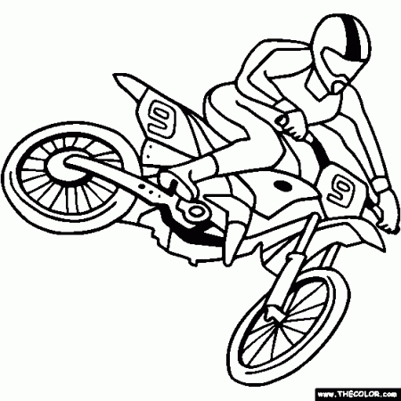 Motocross Bike Coloring Page | Color Motocross