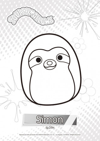 Simon from Squishmallows Coloring Pages. | Coloring pages, Cute coloring  pages, Cool coloring pages