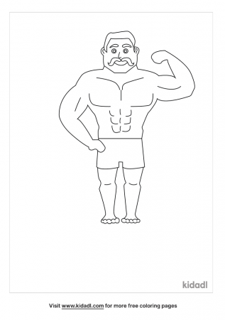 Muscle Man Coloring Pages | Free People-and-celebrities Coloring Pages |  Kidadl