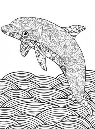 Kids-n-fun.com | Coloring page Dolphins difficult dolphin difficult 09