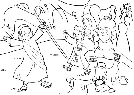 Crossing of the Red Sea coloring book to print and online