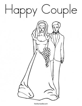 Happy Couple Coloring Page - Twisty Noodle
