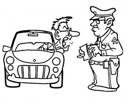 Traffic Police Coloring Page - Free Printable Coloring Pages for Kids
