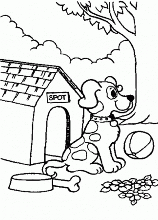 Dog Waiting for His Master at House Coloring Pages - Free ...