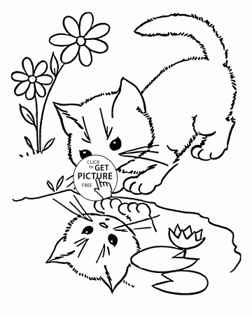 Little Cat coloring page for kids, animal coloring pages ...