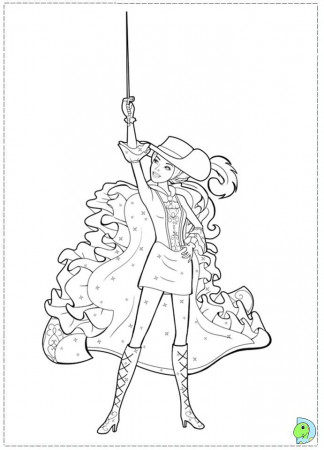Barbie and the three Musketeers Coloring page- DinoKids.