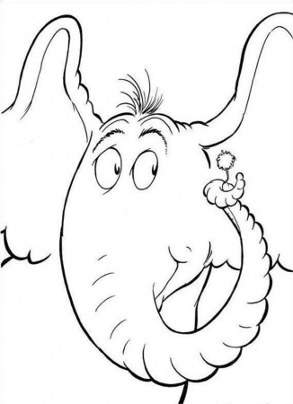 Printable Dr Seuss Round Elephant Horton Coloring Pages - LifeSupp.com