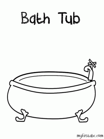Bath Tub Coloring Page - My First ABC