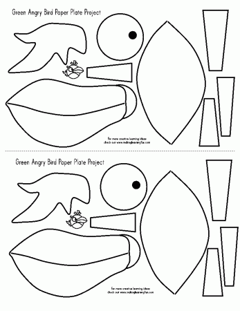 Angry Bird Paper Plate Craft Template Sketch Coloring Page