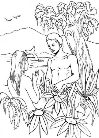 Adam and Eve Love Each Other Coloring Page - Free & Printable ...