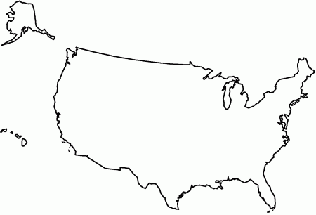 Map of the United States with title - Coloring Page (Presidents' Day)