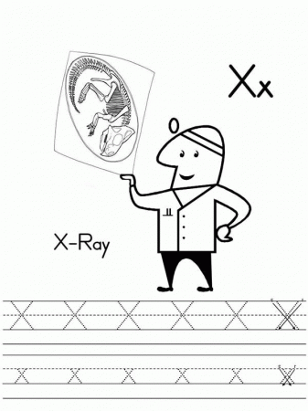 Kindergarden Kids Learn Letter X for X Ray Coloring Page | Bulk Color