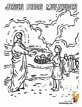 Jesus Feeds 5000 Coloring Pagessidstudies.com | sidstudies.com
