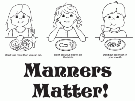 Good Manners Coloring Page