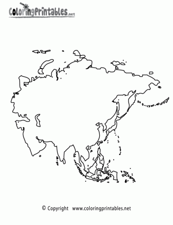Asia Map Coloring Page - A Free Travel Coloring Printable