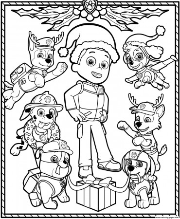 Paw Patrol Holiday Christmas Coloring Pages Printable